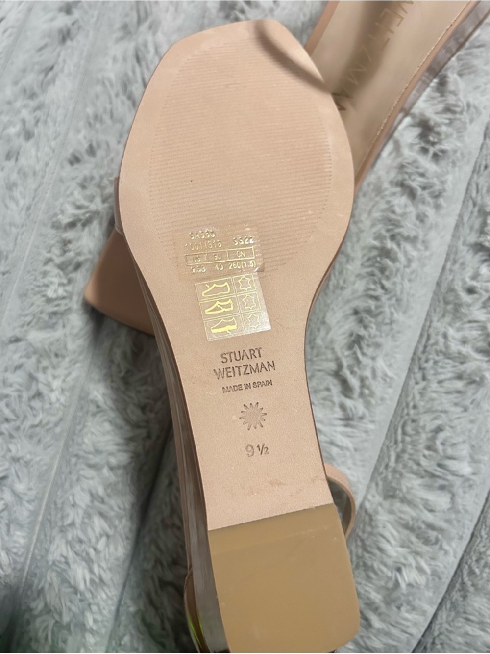 Stuart Weitzman Nude Patent Ankle-Strap Heels - Picture 3 of 6